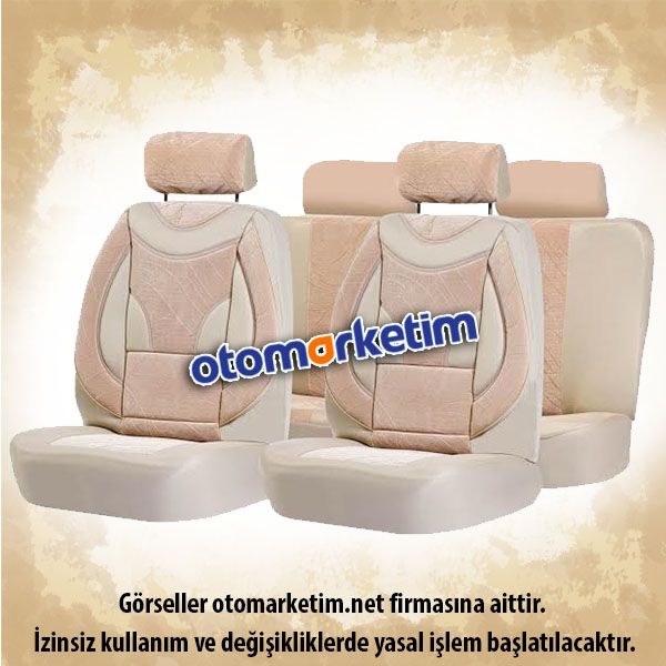 Krem Floklu Ortopedik Koltuk Kılıfı