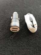 Çift Girişli Şarz Soketi + Usb & Iphone Kablo